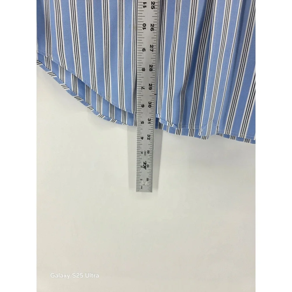 Ralph Lauren Mens Classic Fit Striped Button Down Shirt Blue‎ White Large